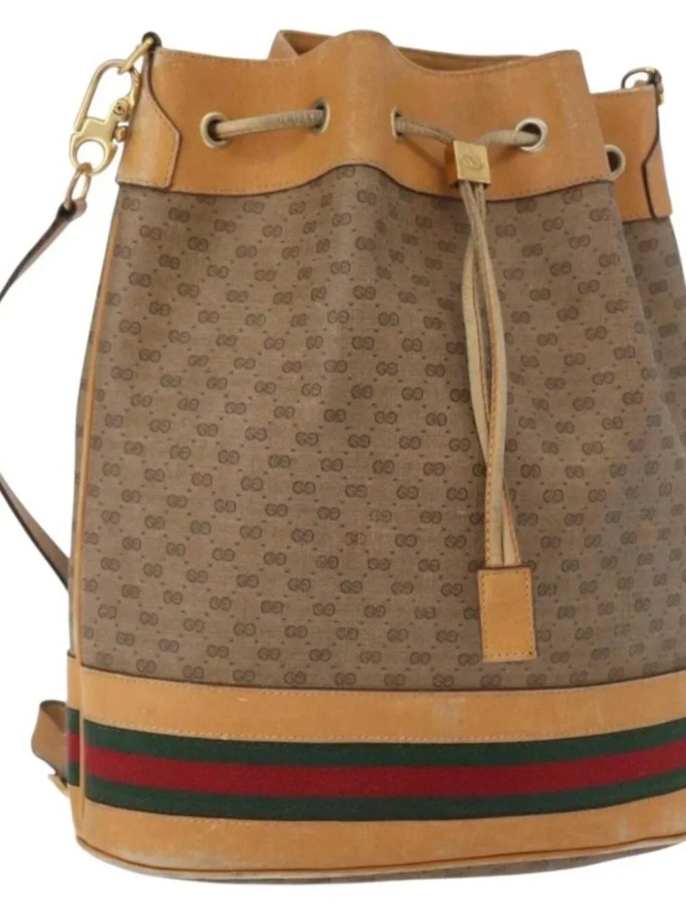 GUCCI Micro GG Supreme Web Sherry Line Bag PVC Beige - Picture 2 of 16